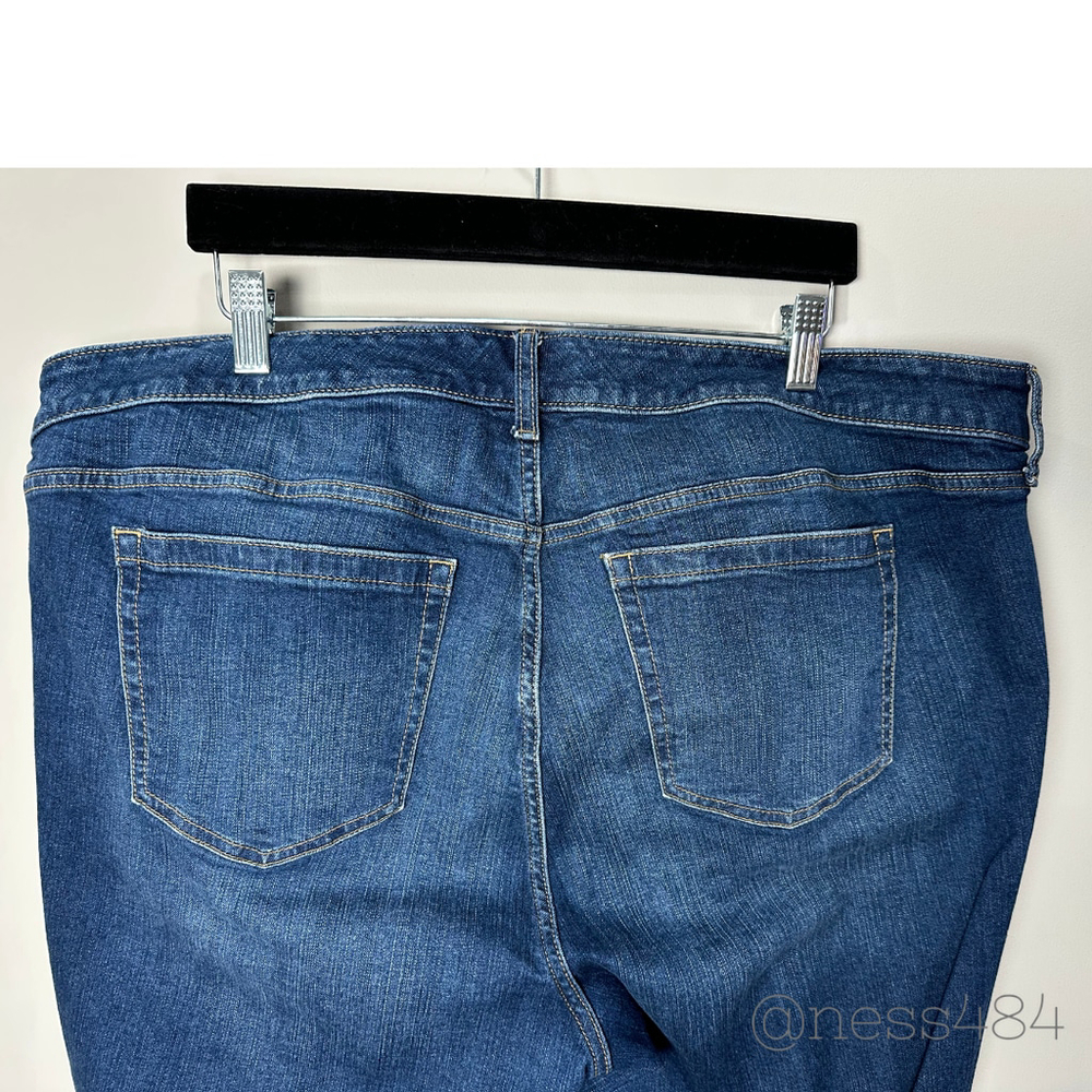 Torrid Mid Rise Slim Boot‎ Jeans Dark Wash Stretch Distressed Hem Women 22R - Picture 5 of 7